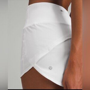 Women’s Lululemon White Speed Up Shorts 4”, Size 8 High-Waist Lined